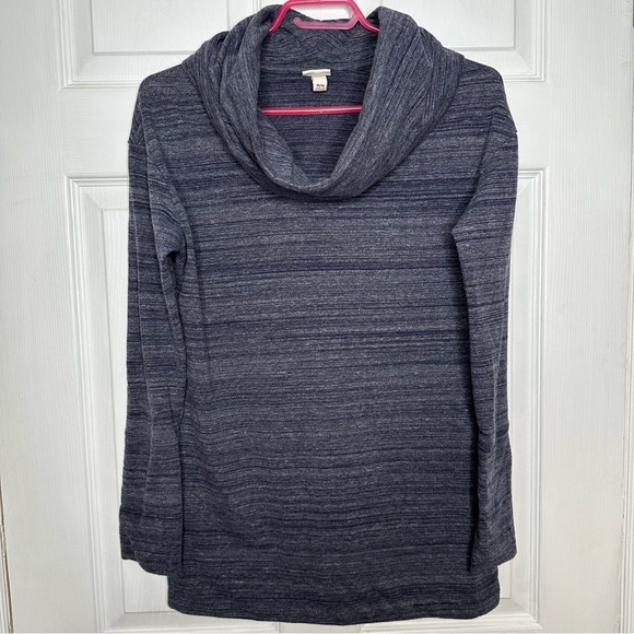 Merona Sweater Cowl Neck Blue & White Marled Size Medium - Picture 1 of 16